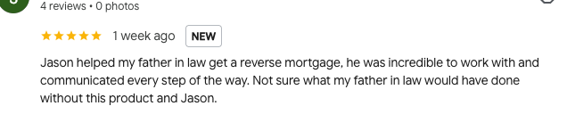 Google review from a client's daughter-in-law about her family's experience with Reverse Mortgage Reality in Wellington, Florida